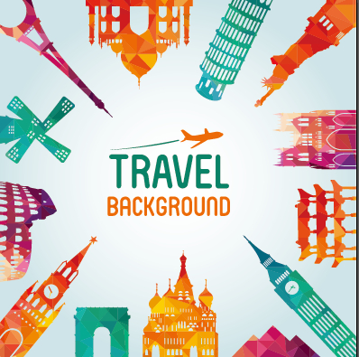 398x395 Classic Buildings With Travel Background Vector Free Download