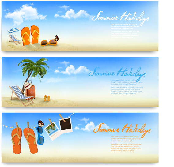 568x543 Summer Holiday Travel Time Vector Banner Free Download