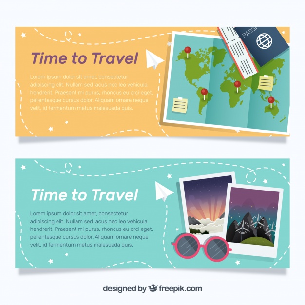 626x626 Time To Travel Banner Vector Free Download