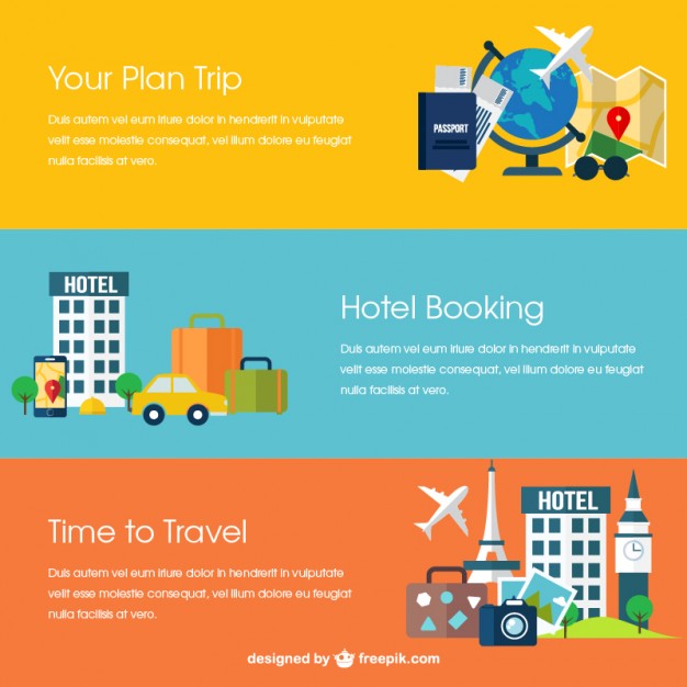 626x626 Travel Banners Vector Free Download
