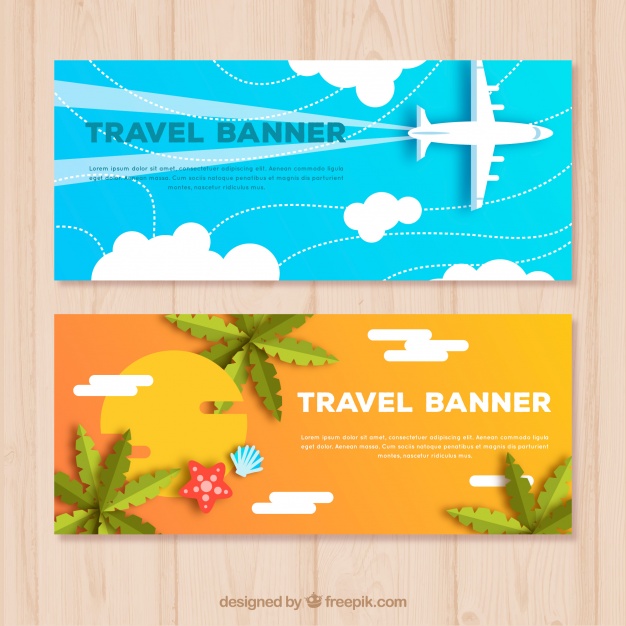 626x626 Travel Banners In Flat Style Vector Free Download