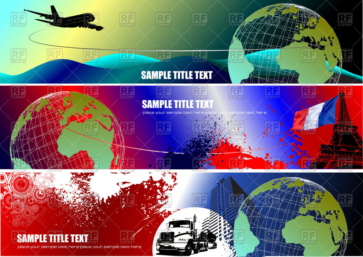 1200x851 Travel Banners With Wireframe Globe Vector Image Of Transportation