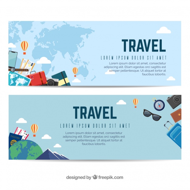 626x626 Colorful Travel Banners With Flat Design Vector Free Download