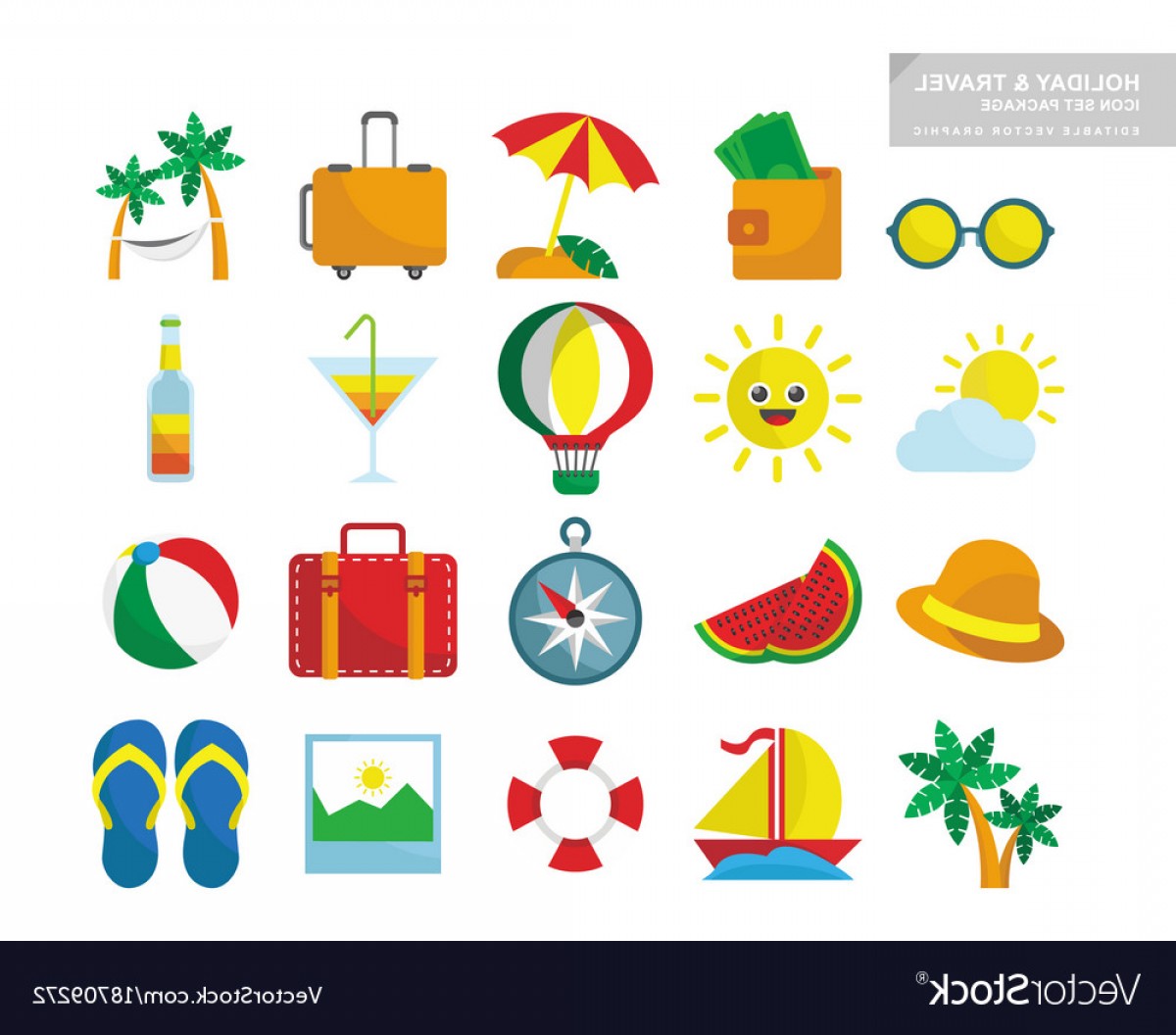 1200x1056 Holiday Travel Icon Set Package Vector Soidergi