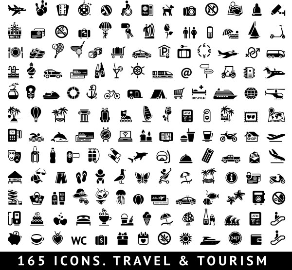 600x555 Travel And Tourism Icons Set Vector Free Download