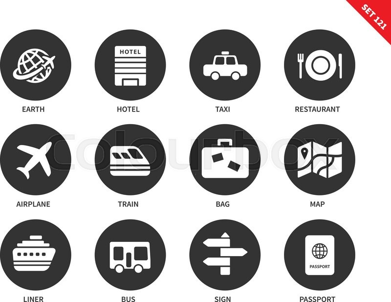 800x618 Travel Vector Icons Set Journey And Stock Vector Colourbox