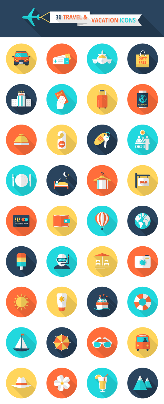 540x1330 Travel With Vacation Icons Vector Free Download