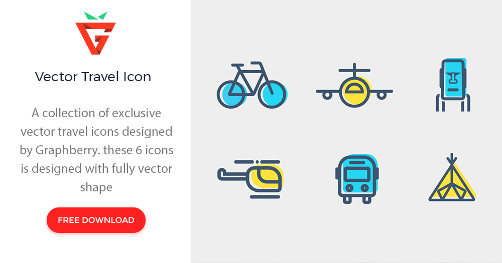 1000x525 Vector Travel Icons