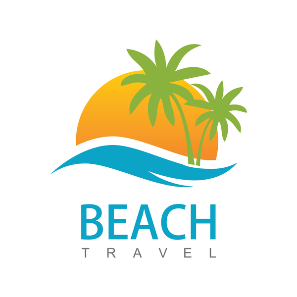 600x600 Beach Travel Logo Vector Free Download