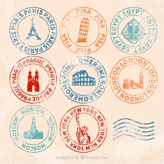 travel stamps free vector