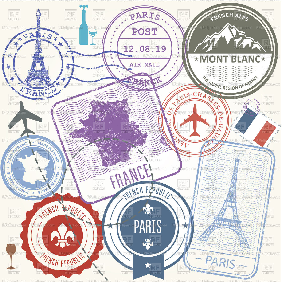 1200x1200 Travel Stamps Set