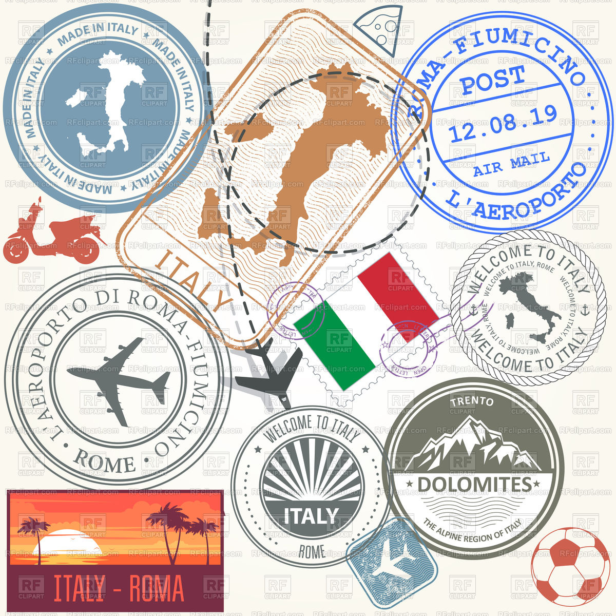 1200x1200 Travel Stamps Set