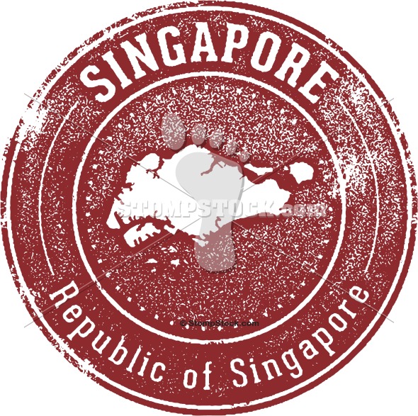 590x587 Vintage Singapore Travel Stamp Stompstock