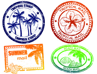 340x259 Vintage Travel Stamps Elements Vector Free Download