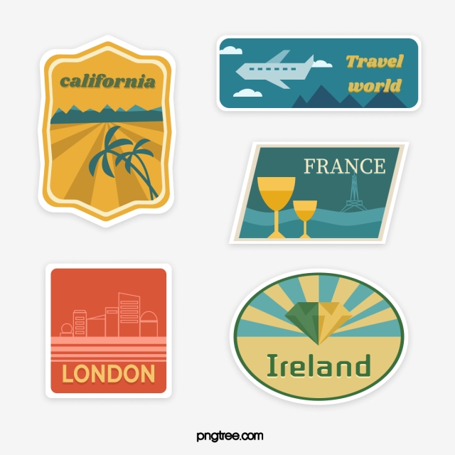 640x640 Vintage Wind Travel Stamp Sticker, Vintage, St Sticker Png