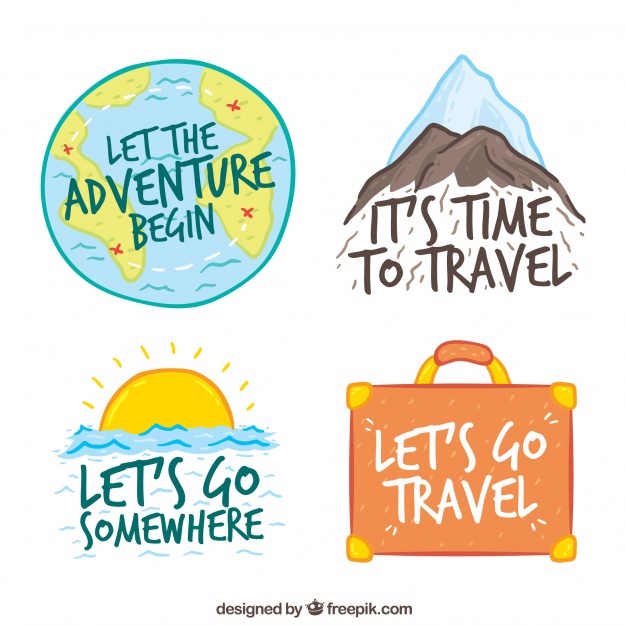 626x626 Pack Of Hand Painted Adventure Stickers Vector Free Download