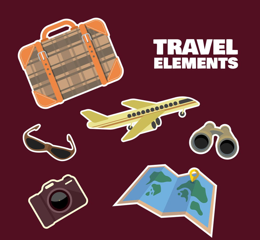 1000x920 Preview Color Travel Stickers Vector Material