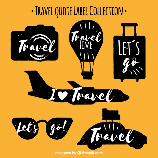 626x626 Set Of Vintage Travel Stickers Vector Free Download