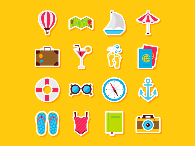800x600 Summer Travel Stickers