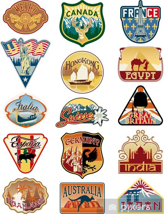 536x700 Travel Labels Vector Collection Sticker