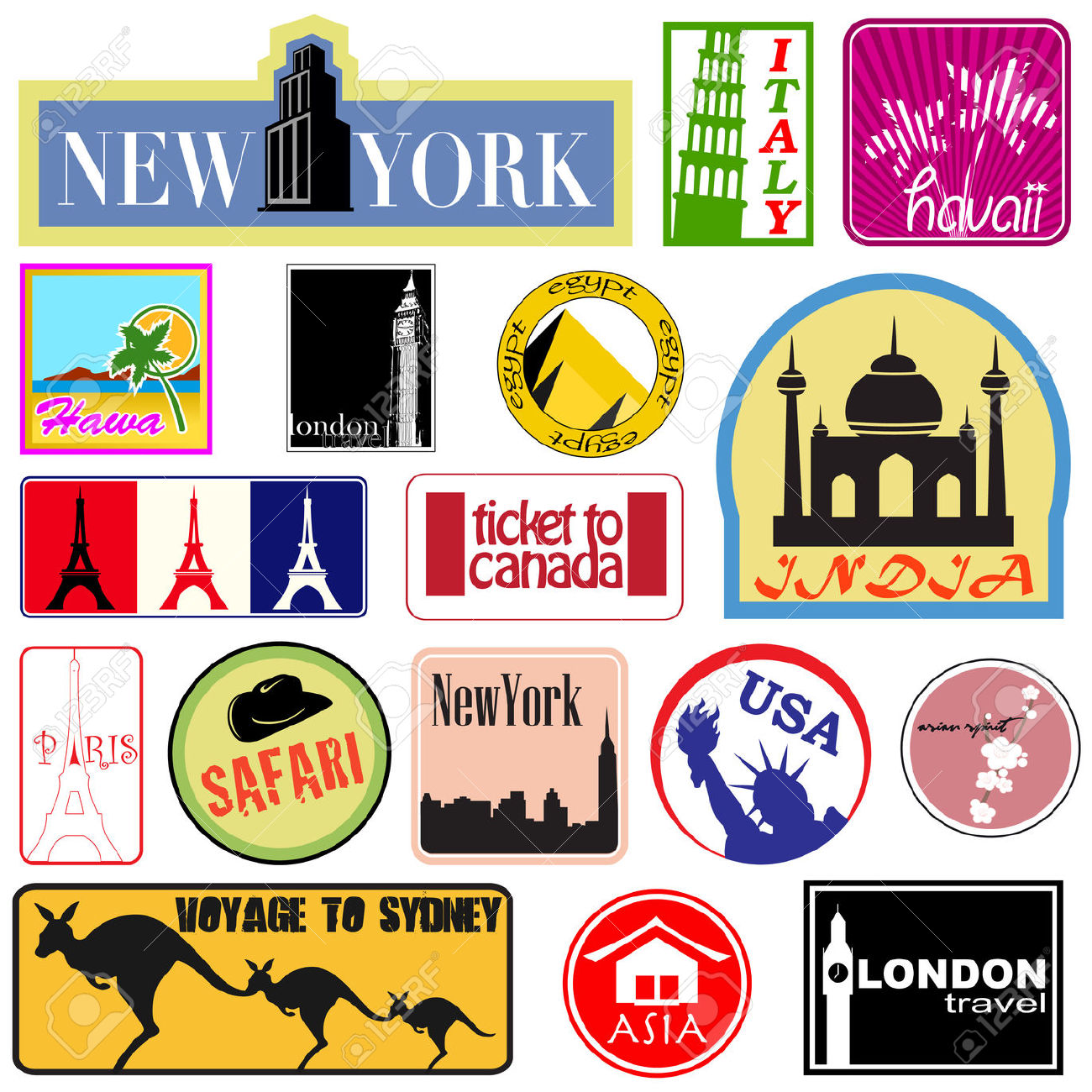 1300x1300 Free Travel Stickers Clipart Free Cliparts Download Images