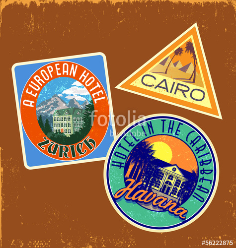 475x500 Vintage Travel Stickers Stock Image And Royalty Free Vector
