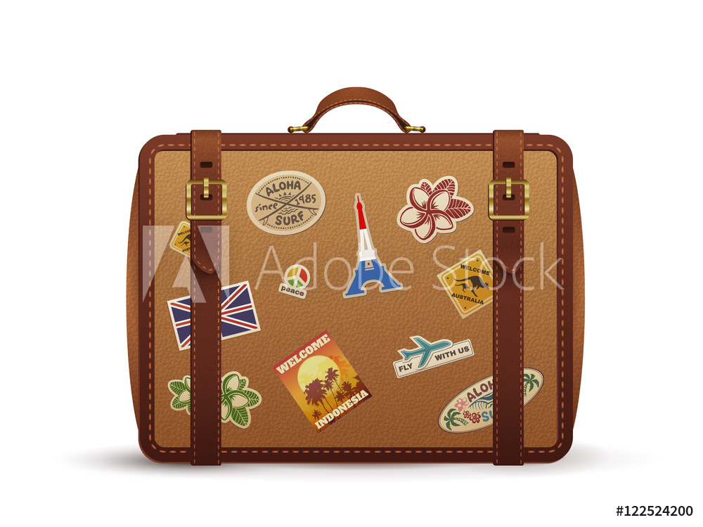 1000x750 Fotografie, Obraz Old Vintage Leather Suitcase With Travel