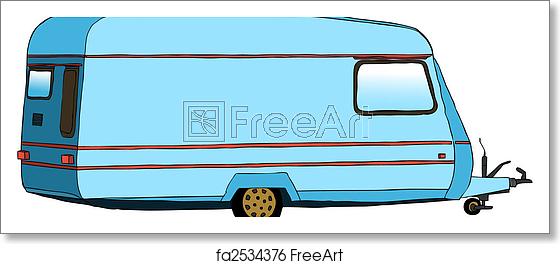 560x264 Free Art Print Of Travel Trailer Or Caravan Vector Illustration
