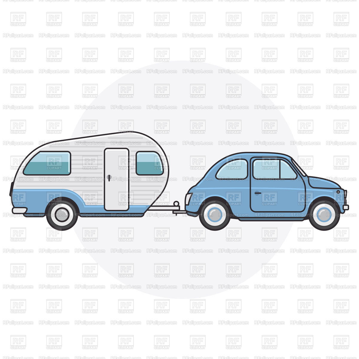 1200x1200 Retro Car With Camper Trailer
