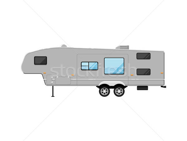 600x452 Big Modern Travel Trailer Isolated On White Icon Vector