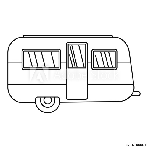 500x500 Retro Travel Trailer Icon Outline Retro Travel Trailer Vector
