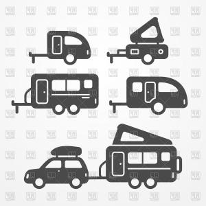 300x300 Set Of Different Silhouettes Travel Trailer Caravans Gm Wallkeeper