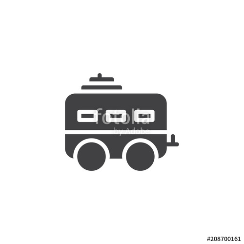 500x500 Travel Trailer Vector Icon Filled Flat Sign For Mobile Concept