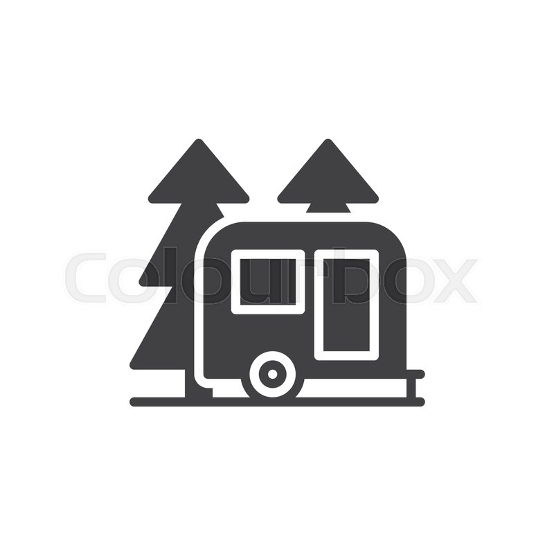 800x800 Travel Camper Trailer In Forest Icon Stock Vector Colourbox