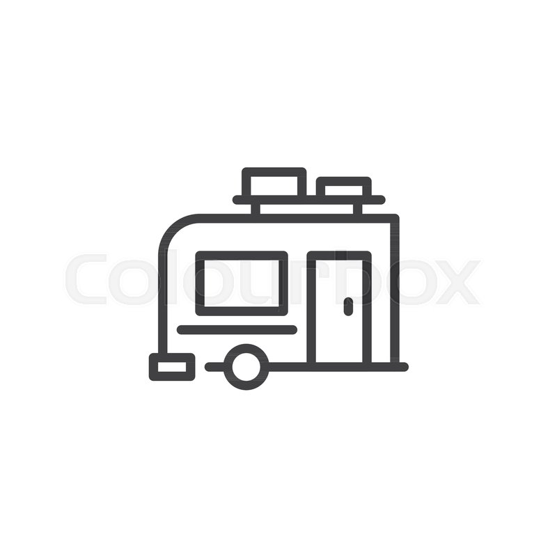800x800 Travel Trailer Outline Icon Linear Stock Vector Colourbox