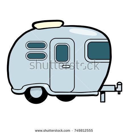 450x470 Vector Cartoon Illustration Of A Caravan Or Camper Campers