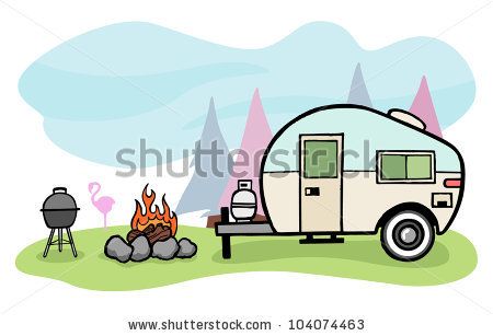 450x307 Camping Scenes Clip Art Vintage Style Camper Trailer And Camping