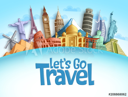 500x378 Travel Destination Vector Background And Template Design