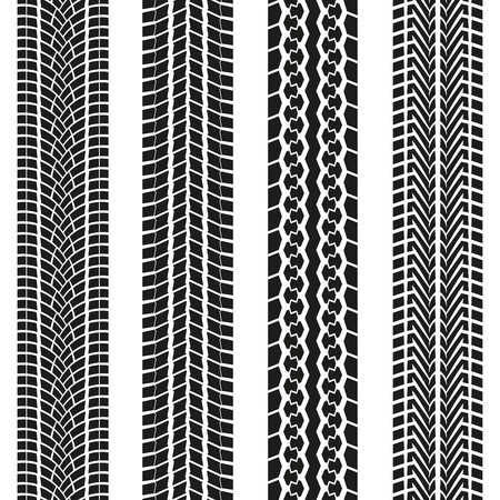450x450 Tire Tread Or Tracks Set Isolated On White Background Tyre Print