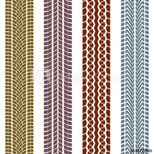 500x500 Tire Tread Set Tyre Marks Background Vector Illustration