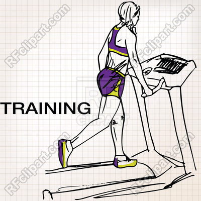 400x400 Athletic Woman On Gym Class Walk Treadmill Running Deck