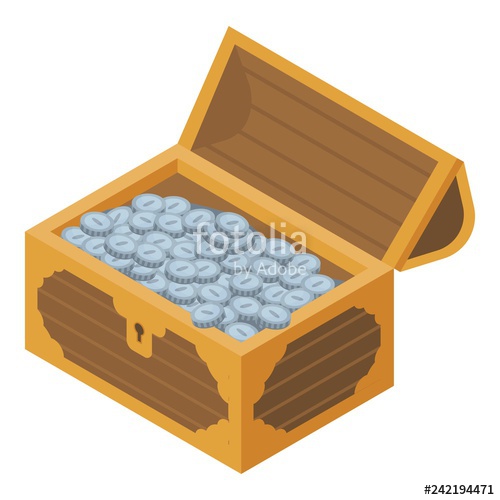500x500 Treasure Chest Icon Isometric Of Treasure Chest Vector Icon