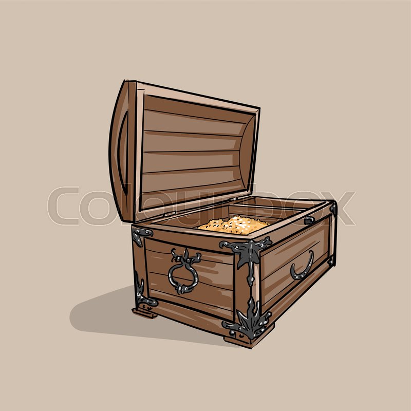 800x800 Old Treasure Chest Pirate Wooden Stock Vector Colourbox