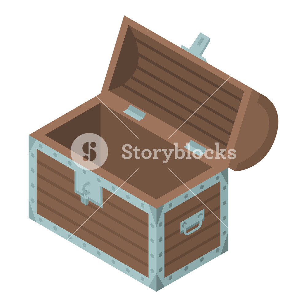 1000x1000 Empty Treasure Box Icon Isometric Of Empty Treasure Box Vector