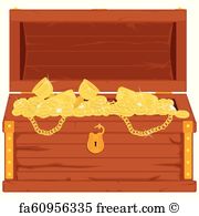 180x195 Free Art Print Of Pirate Standing On Treasure Chest Pirate