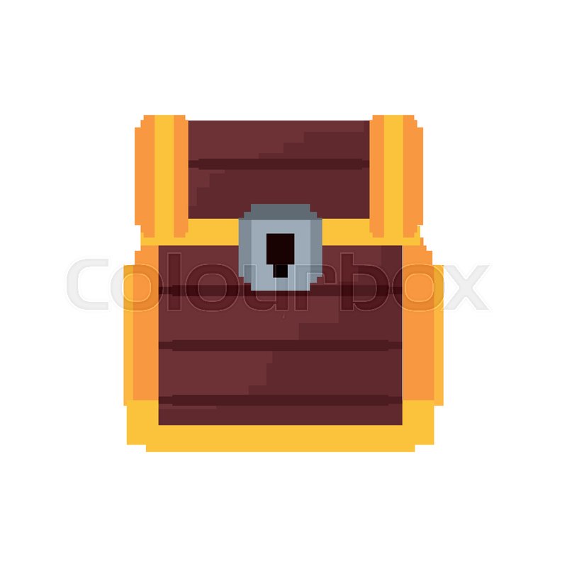 800x800 Pixel Video Game Treasure Chest Vector Stock Vector Colourbox