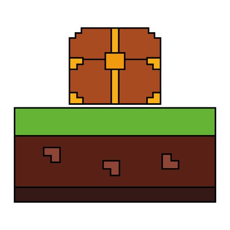 450x450 Pixelated Video Game Treasure Chest Vector Illustration Royalty