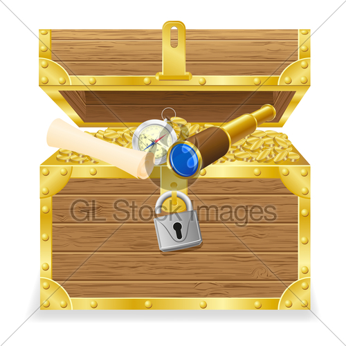 500x500 Antique Treasure Chest Vector Illustration Gl Stock Images