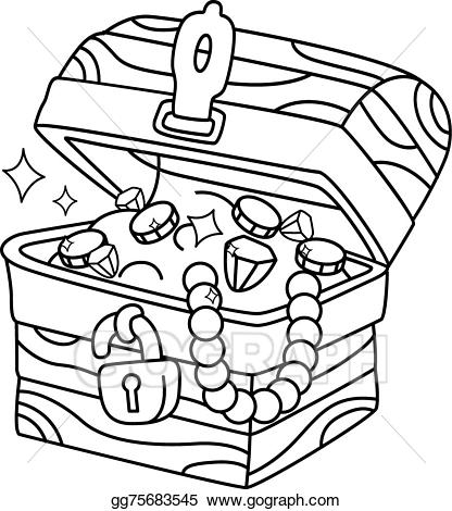 416x470 Lovely Idea Coloring Pages Treasure Chest Vector Art