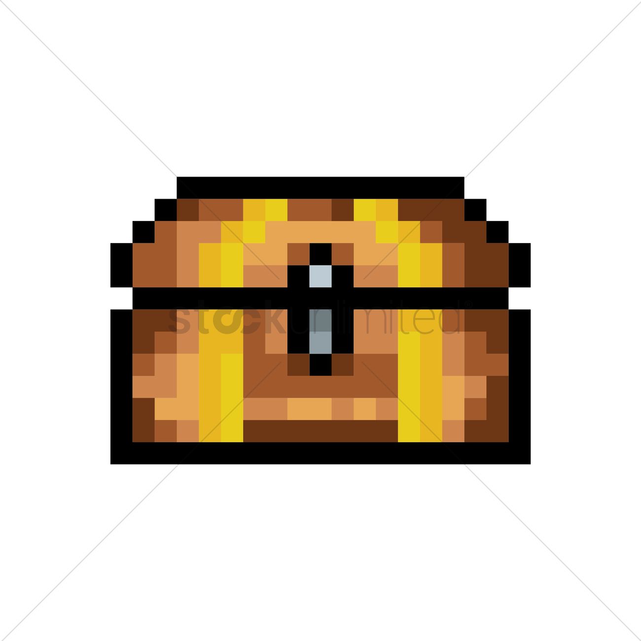 1300x1300 Pixel Art Treasure Chest Vector Image